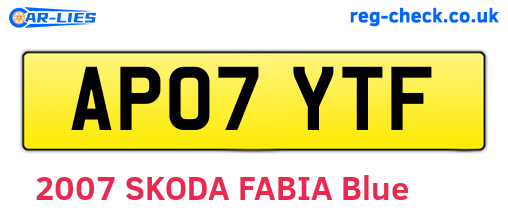 AP07YTF are the vehicle registration plates.