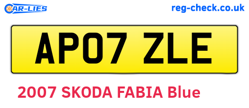 AP07ZLE are the vehicle registration plates.