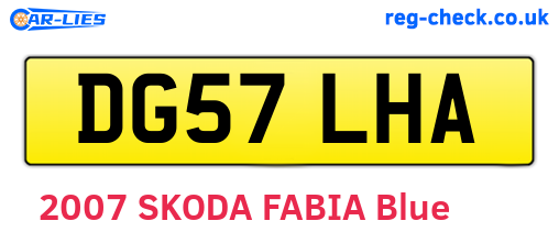 DG57LHA are the vehicle registration plates.