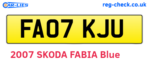 FA07KJU are the vehicle registration plates.
