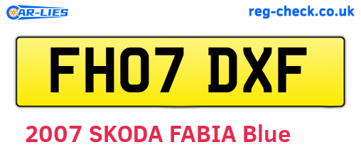 FH07DXF are the vehicle registration plates.