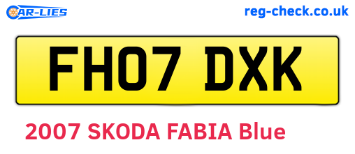 FH07DXK are the vehicle registration plates.