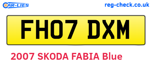 FH07DXM are the vehicle registration plates.