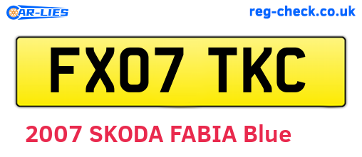 FX07TKC are the vehicle registration plates.