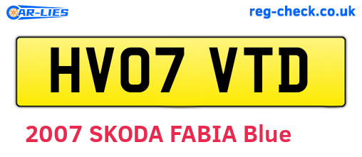 HV07VTD are the vehicle registration plates.