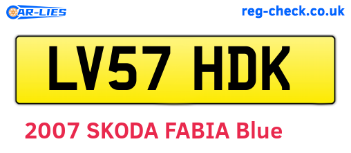 LV57HDK are the vehicle registration plates.