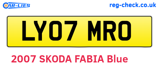 LY07MRO are the vehicle registration plates.