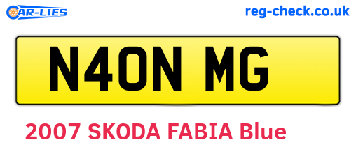 N40NMG are the vehicle registration plates.