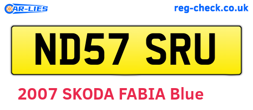 ND57SRU are the vehicle registration plates.