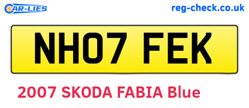 NH07FEK are the vehicle registration plates.