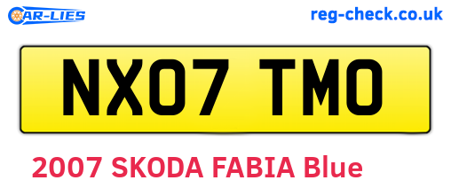 NX07TMO are the vehicle registration plates.