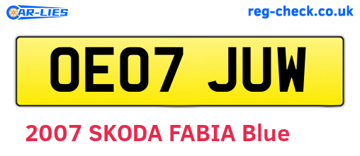 OE07JUW are the vehicle registration plates.