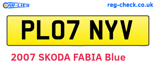 PL07NYV are the vehicle registration plates.