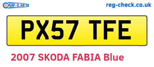 PX57TFE are the vehicle registration plates.