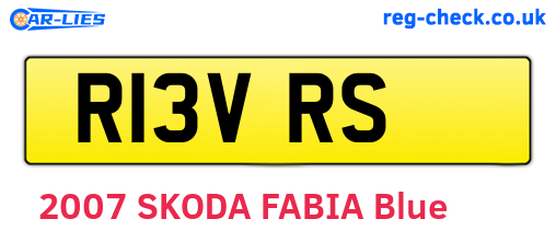 R13VRS are the vehicle registration plates.
