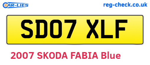 SD07XLF are the vehicle registration plates.