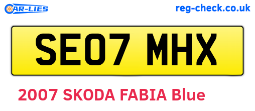 SE07MHX are the vehicle registration plates.