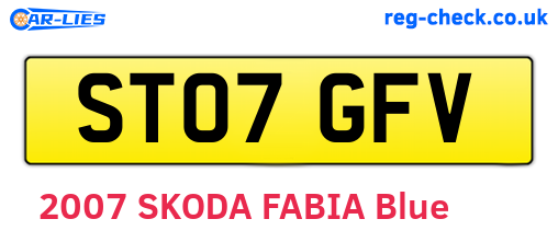 ST07GFV are the vehicle registration plates.