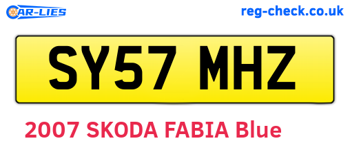 SY57MHZ are the vehicle registration plates.