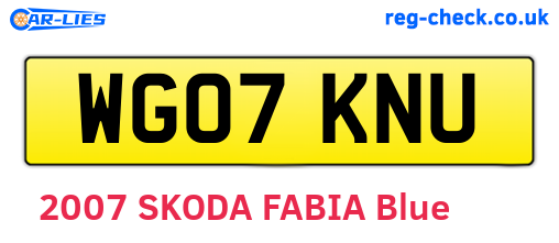 WG07KNU are the vehicle registration plates.