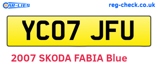 YC07JFU are the vehicle registration plates.