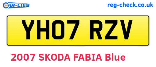 YH07RZV are the vehicle registration plates.