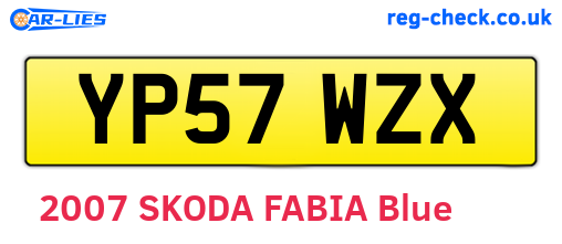 YP57WZX are the vehicle registration plates.