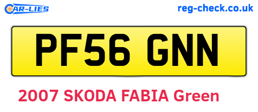 PF56GNN are the vehicle registration plates.
