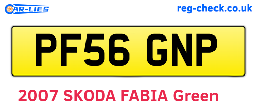 PF56GNP are the vehicle registration plates.