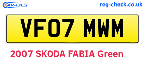 VF07MWM are the vehicle registration plates.