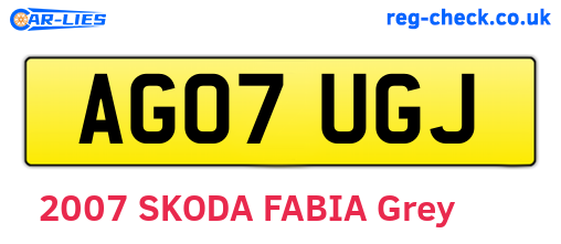 AG07UGJ are the vehicle registration plates.