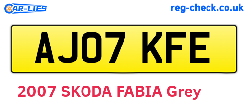 AJ07KFE are the vehicle registration plates.