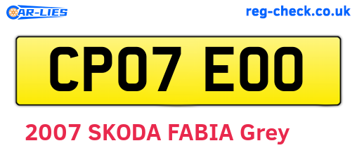 CP07EOO are the vehicle registration plates.