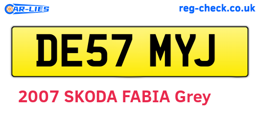 DE57MYJ are the vehicle registration plates.