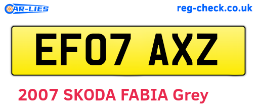 EF07AXZ are the vehicle registration plates.