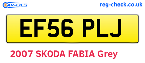 EF56PLJ are the vehicle registration plates.