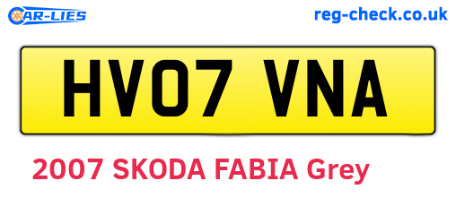HV07VNA are the vehicle registration plates.