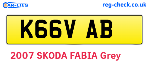 K66VAB are the vehicle registration plates.