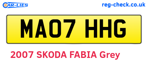 MA07HHG are the vehicle registration plates.