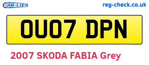 OU07DPN are the vehicle registration plates.