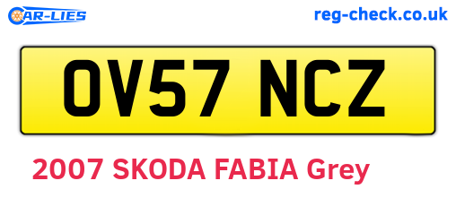 OV57NCZ are the vehicle registration plates.
