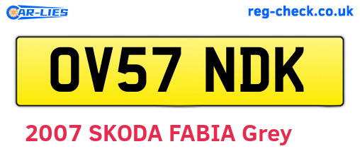 OV57NDK are the vehicle registration plates.