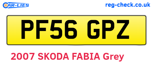 PF56GPZ are the vehicle registration plates.