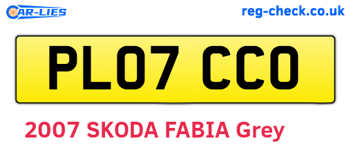 PL07CCO are the vehicle registration plates.