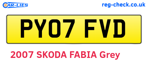 PY07FVD are the vehicle registration plates.