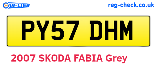 PY57DHM are the vehicle registration plates.