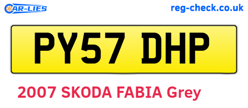 PY57DHP are the vehicle registration plates.