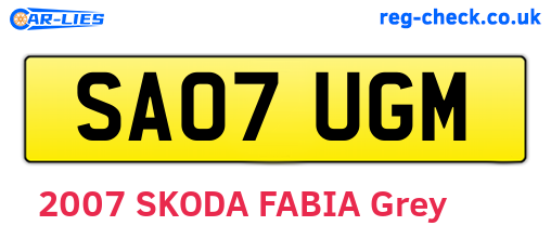 SA07UGM are the vehicle registration plates.