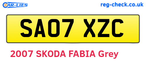SA07XZC are the vehicle registration plates.