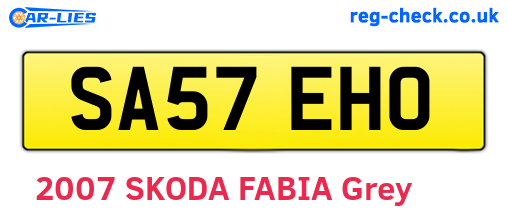 SA57EHO are the vehicle registration plates.